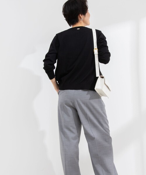 Rie Miller（リエミラー）の「《アンサンブル対応》《手洗い可能》GIZA COTTONベーシッククルーネックカーディガン（カーディガン/ボレロ・レディース・イエロー/ライトグレー/ブラック系その他/ブラック・38）」の19枚目の写真