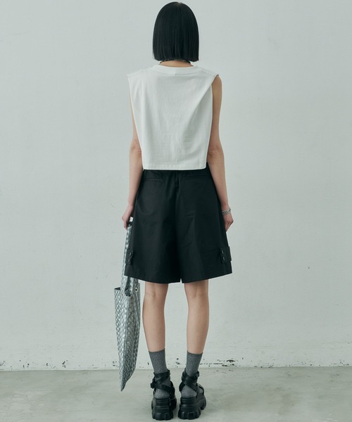 AIVER(アイバー)の「AIVER 16/-ウォッシュ天竺クロップドN/S TEE(Tシャツ/カットソー・レディース・ホワイト/ブラック/チャコールグレー/アッシュグレー・SMALL/MEDIUM/LARGE)」の7枚目の写真