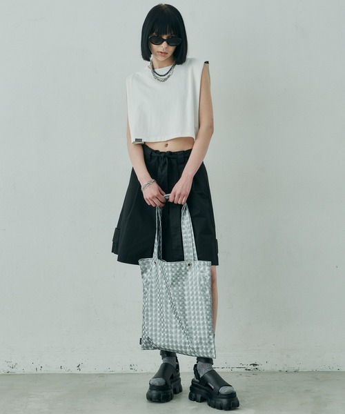 AIVER(アイバー)の「AIVER 16/-ウォッシュ天竺クロップドN/S TEE(Tシャツ/カットソー・レディース・ホワイト/ブラック/チャコールグレー/アッシュグレー・SMALL/MEDIUM/LARGE)」の9枚目の写真