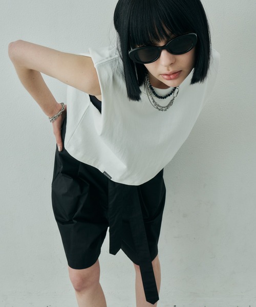 AIVER(アイバー)の「AIVER 16/-ウォッシュ天竺クロップドN/S TEE(Tシャツ/カットソー・レディース・ホワイト/ブラック/チャコールグレー/アッシュグレー・SMALL/MEDIUM/LARGE)」の11枚目の写真