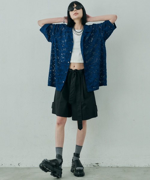 AIVER(アイバー)の「AIVER 16/-ウォッシュ天竺クロップドN/S TEE(Tシャツ/カットソー・レディース・ホワイト/ブラック/チャコールグレー/アッシュグレー・SMALL/MEDIUM/LARGE)」の6枚目の写真