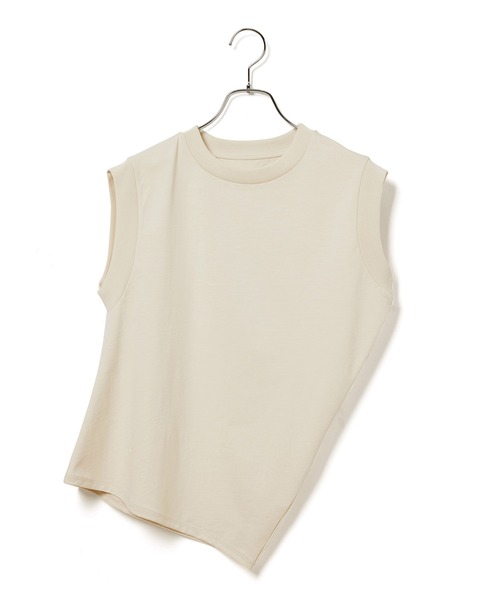 ADAM ET ROPE'（アダムエロペ）の「【サステナブル・洗える】ノースリーブTEE（タンクトップ・レディース・ブラック/ホワイト/ベージュ系その他・FREE）」の5枚目の写真