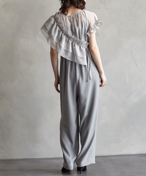 セール】フリルサッシュ付きマルチWAYオールインワンパーティードレス