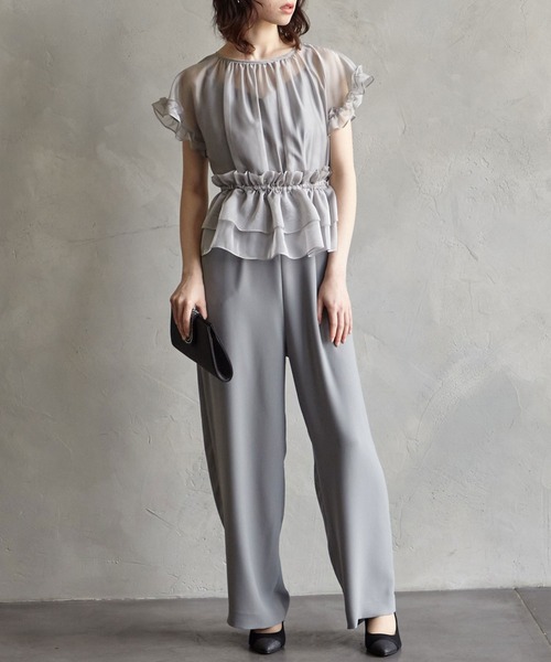 セール】フリルサッシュ付きマルチWAYオールインワンパーティードレス