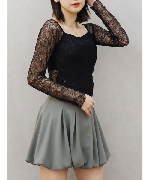 EVRIS（エヴリス）の「バックオープンレーストップス（Tシャツ/カットソー・レディース・その他1/ホワイト/ブラック・FREE）」の16枚目の写真