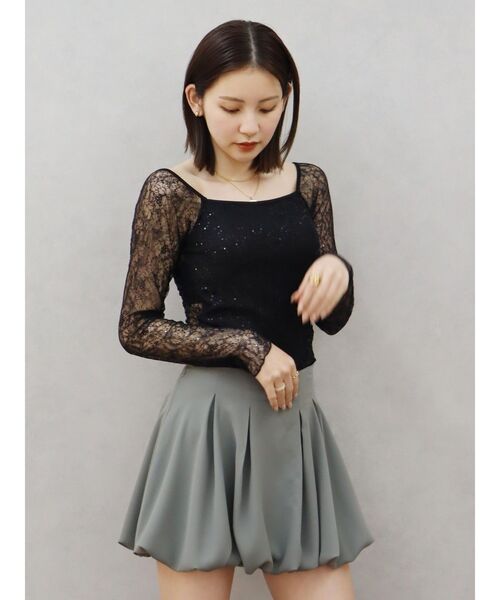 EVRIS（エヴリス）の「バックオープンレーストップス（Tシャツ/カットソー・レディース・その他1/ホワイト/ブラック・FREE）」の5枚目の写真