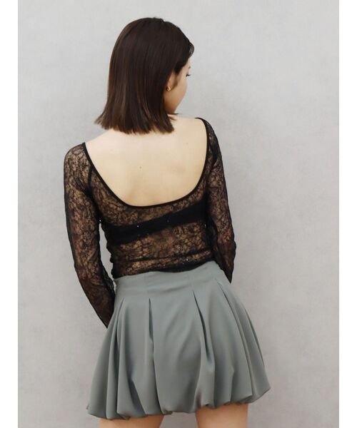 EVRIS（エヴリス）の「バックオープンレーストップス（Tシャツ/カットソー・レディース・その他1/ホワイト/ブラック・FREE）」の7枚目の写真