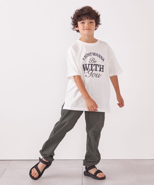 SHIPS any（シップス エニィ）の「SHIPS any: プリント × 刺繍 ロゴ Tシャツ<KIDS>（Tシャツ/カットソー・キッズ・ホワイト/ライトホワイト/ベージュ・150/130）」の4枚目の写真