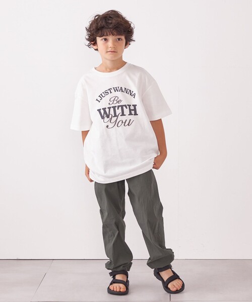 SHIPS any（シップス エニィ）の「SHIPS any: プリント × 刺繍 ロゴ Tシャツ<KIDS>（Tシャツ/カットソー・キッズ・ホワイト/ライトホワイト/ベージュ・150/130）」の6枚目の写真
