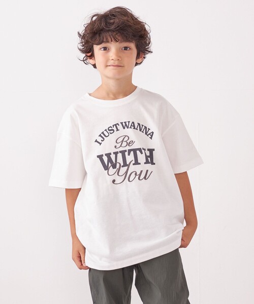 SHIPS any（シップス エニィ）の「SHIPS any: プリント × 刺繍 ロゴ Tシャツ<KIDS>（Tシャツ/カットソー・キッズ・ホワイト/ライトホワイト/ベージュ・150/130）」の7枚目の写真