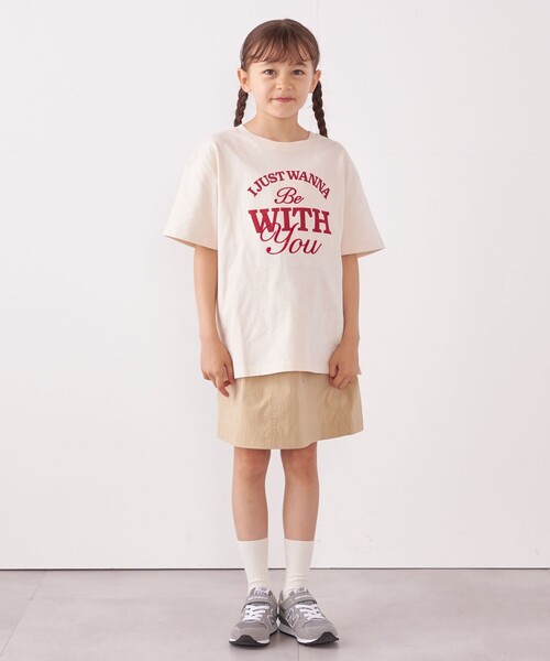 SHIPS any（シップス エニィ）の「SHIPS any: プリント × 刺繍 ロゴ Tシャツ<KIDS>（Tシャツ/カットソー・キッズ・ホワイト/ライトホワイト/ベージュ・150/130）」の9枚目の写真
