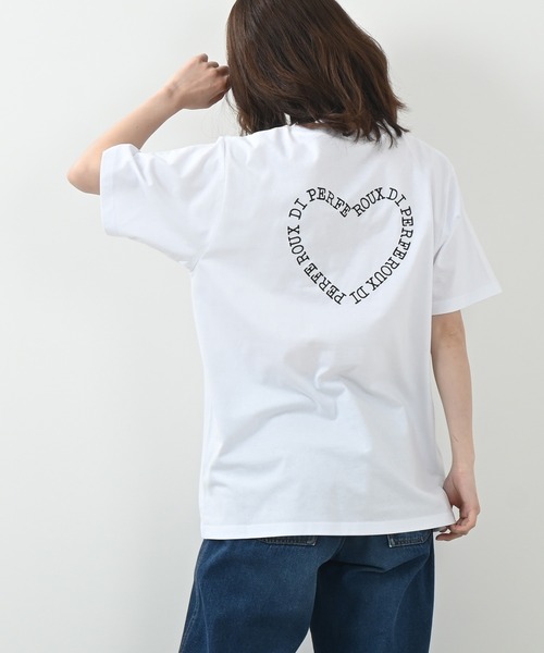Felt-Maglietta（フェルトマリエッタ）の「[ROUXDI PERFE ルゥディパフィー]ハート柄ロゴ刺繍Tシャツ（Tシャツ/カットソー・メンズ・ホワイト・MEDIUM/LARGE/X-LARGE）」の4枚目の写真