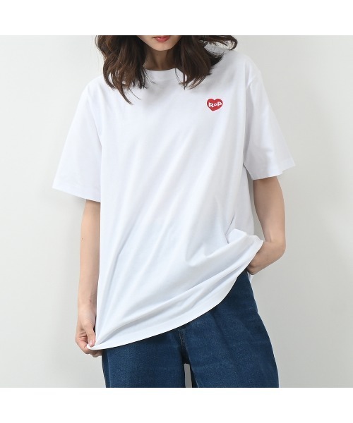 セール】[ROUXDI PERFE ルゥディパフィー]ハート柄ロゴ刺繍Tシャツ（T
