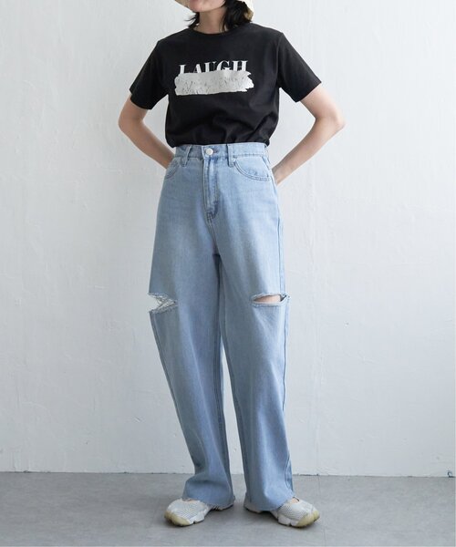 VENCEEXCHANGE(ヴァンスエクスチェンジ)の「ロゴ箔プリントコンパクトTシャツ(Tシャツ/カットソー・レディース・ゴールド/シルバー系/ブラック・FREE)」の14枚目の写真