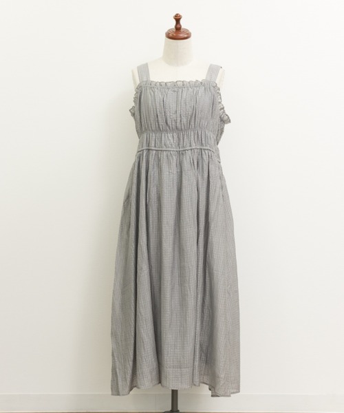 CLETTE（クレット）の「肩リボンギャザーワンピース（ワンピース・レディース・グレー/ブラック・3L/4L/LL）」の21枚目の写真