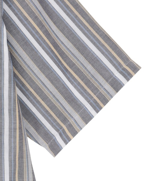 TOKYO SHIRTS（トウキョウシャツ）の「綿100% Wガーゼ ボタンダウン 半袖カジュアルシャツ（ポロシャツ・メンズ・グレイッシュブルー・LL/M/L）」の3枚目の写真