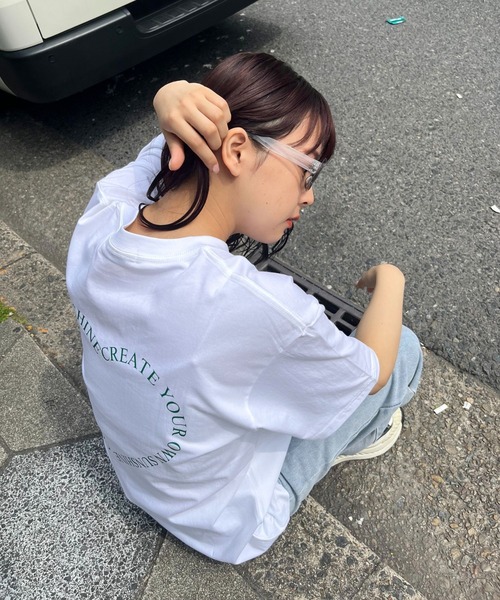almo(アルモ)の「ハートバックプリントTシャツ(se)(Tシャツ/カットソー・レディース・レッド/グリーン/ブラック・FREE)」の11枚目の写真