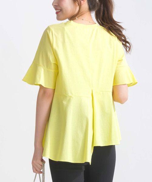 PICCIN（ピッチン）の「イレギュラーヘムコットンカットソー（Tシャツ/カットソー・レディース・ブルー/オフホワイト/イエロー・M）」の12枚目の写真