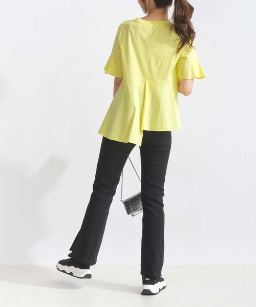 PICCIN（ピッチン）の「イレギュラーヘムコットンカットソー（Tシャツ/カットソー・レディース・ブルー/オフホワイト/イエロー・M）」の15枚目の写真