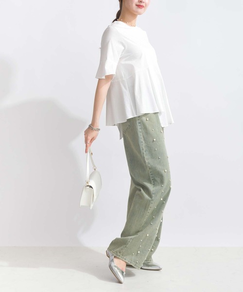 PICCIN（ピッチン）の「イレギュラーヘムコットンカットソー（Tシャツ/カットソー・レディース・ブルー/オフホワイト/イエロー・M）」の21枚目の写真