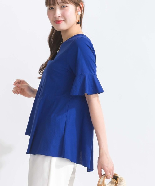 PICCIN（ピッチン）の「イレギュラーヘムコットンカットソー（Tシャツ/カットソー・レディース・ブルー/オフホワイト/イエロー・M）」の5枚目の写真