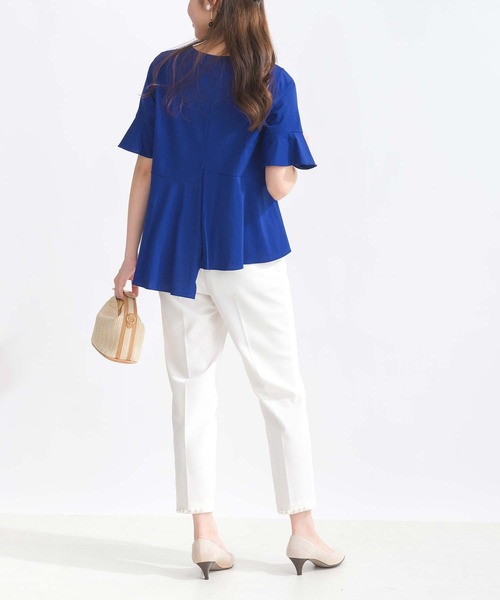 PICCIN（ピッチン）の「イレギュラーヘムコットンカットソー（Tシャツ/カットソー・レディース・ブルー/オフホワイト/イエロー・M）」の9枚目の写真