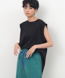 OPAQUE.CLIP | ◆UV リラクシーノースリーブ／シルキースーピマ【接触冷感/洗濯機洗い可】(Tシャツ/カットソー)