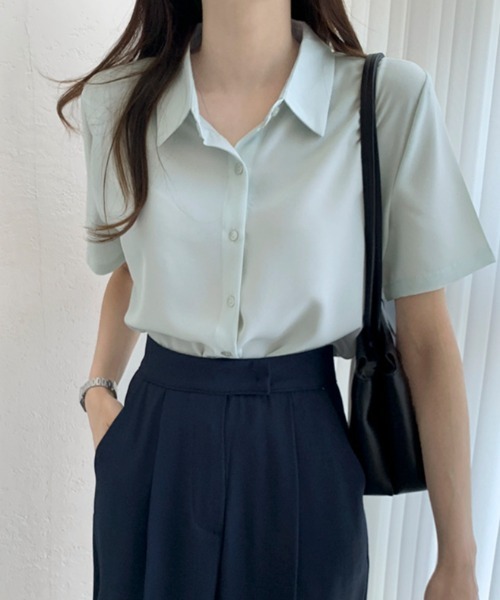ABITOKYO(アビトーキョー)の「半袖ルーズシャツブラウス(シャツ/ブラウス・レディース・ホワイト/ベージュ/ネイビー/ピンク/ブルー/ライトグリーン・FREE/L)」の3枚目の写真