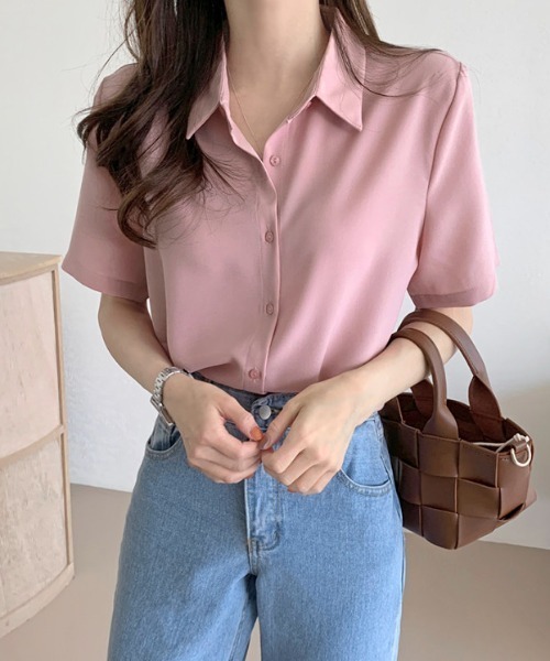 ABITOKYO(アビトーキョー)の「半袖ルーズシャツブラウス(シャツ/ブラウス・レディース・ホワイト/ベージュ/ネイビー/ピンク/ブルー/ライトグリーン・FREE/L)」の10枚目の写真