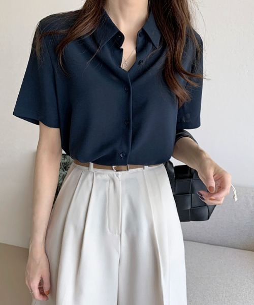 ABITOKYO(アビトーキョー)の「半袖ルーズシャツブラウス(シャツ/ブラウス・レディース・ホワイト/ベージュ/ネイビー/ピンク/ブルー/ライトグリーン・FREE/L)」の11枚目の写真