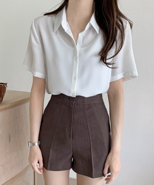 ABITOKYO(アビトーキョー)の「半袖ルーズシャツブラウス(シャツ/ブラウス・レディース・ホワイト/ベージュ/ネイビー/ピンク/ブルー/ライトグリーン・FREE/L)」の12枚目の写真