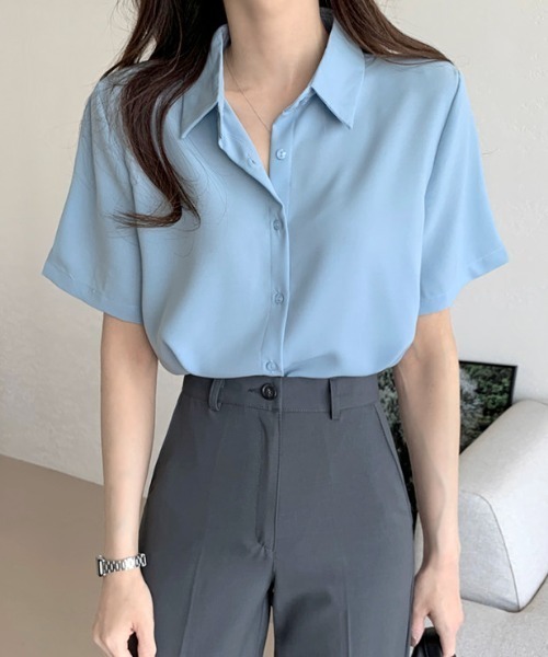 ABITOKYO(アビトーキョー)の「半袖ルーズシャツブラウス(シャツ/ブラウス・レディース・ホワイト/ベージュ/ネイビー/ピンク/ブルー/ライトグリーン・FREE/L)」の15枚目の写真