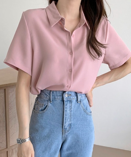 ABITOKYO(アビトーキョー)の「半袖ルーズシャツブラウス(シャツ/ブラウス・レディース・ホワイト/ベージュ/ネイビー/ピンク/ブルー/ライトグリーン・FREE/L)」の20枚目の写真