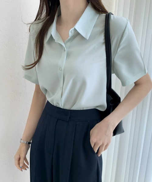 ABITOKYO(アビトーキョー)の「半袖ルーズシャツブラウス(シャツ/ブラウス・レディース・ホワイト/ベージュ/ネイビー/ピンク/ブルー/ライトグリーン・FREE/L)」の22枚目の写真