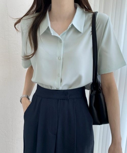 ABITOKYO(アビトーキョー)の「半袖ルーズシャツブラウス(シャツ/ブラウス・レディース・ホワイト/ベージュ/ネイビー/ピンク/ブルー/ライトグリーン・FREE/L)」の21枚目の写真