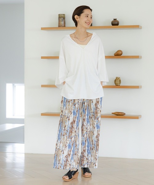 LEPSIM(レプシィム)の「ネックスリットチュニック 114441(Tシャツ/カットソー・レディース・グレー/ブルー/オレンジ/アイボリー・FREE)」の7枚目の写真