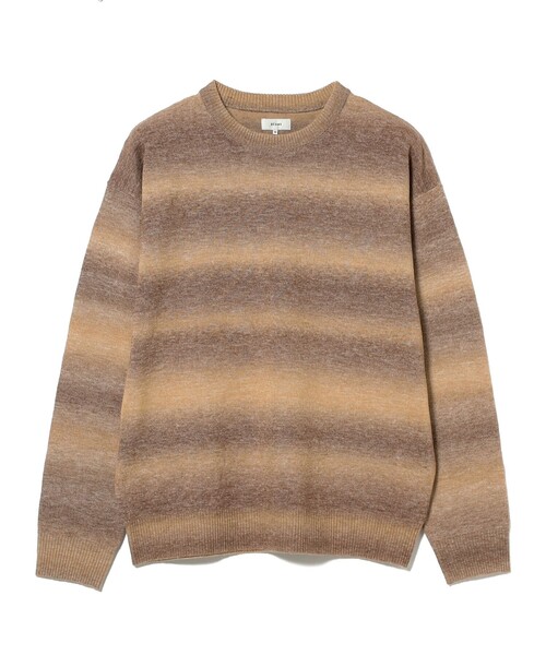 BEAMS(ビームス)の「フェード ボーダー クルーネックニット(ニット/セーター・メンズ・カーキ/パープル・X-LARGE/LARGE/MEDIUM/SMALL)」の5枚目の写真
