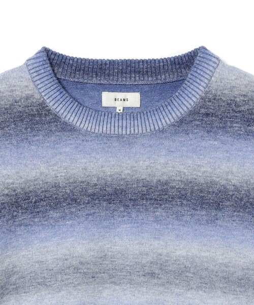 BEAMS(ビームス)の「フェード ボーダー クルーネックニット(ニット/セーター・メンズ・カーキ/パープル・X-LARGE/LARGE/MEDIUM/SMALL)」の8枚目の写真