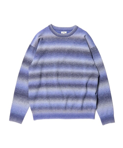 BEAMS(ビームス)の「フェード ボーダー クルーネックニット(ニット/セーター・メンズ・カーキ/パープル・X-LARGE/LARGE/MEDIUM/SMALL)」の15枚目の写真