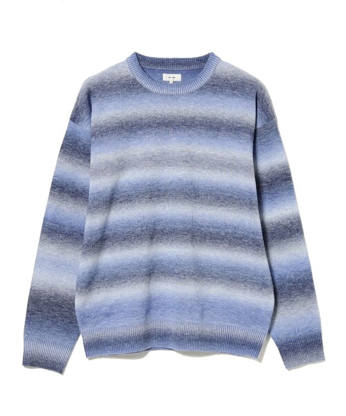 BEAMS(ビームス)の「フェード ボーダー クルーネックニット(ニット/セーター・メンズ・カーキ/パープル・X-LARGE/LARGE/MEDIUM/SMALL)」の20枚目の写真