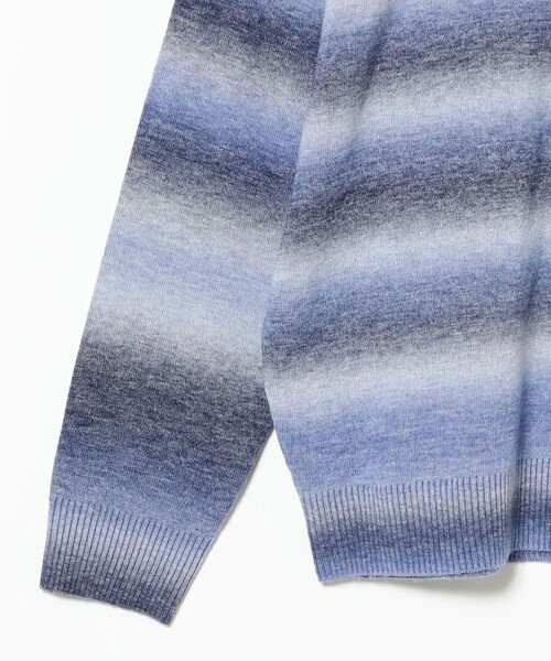 BEAMS(ビームス)の「フェード ボーダー クルーネックニット(ニット/セーター・メンズ・カーキ/パープル・X-LARGE/LARGE/MEDIUM/SMALL)」の22枚目の写真