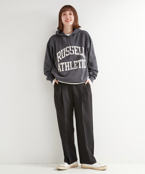 B.C STOCK（ベーセーストック）の「クリアクロスバックゴムタックトラウザー（スラックス・レディース・ブラック/ブラウン・FREE）」の3枚目の写真