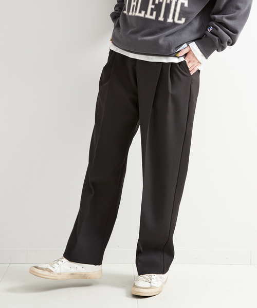 B.C STOCK（ベーセーストック）の「クリアクロスバックゴムタックトラウザー（スラックス・レディース・ブラック/ブラウン・FREE）」の9枚目の写真