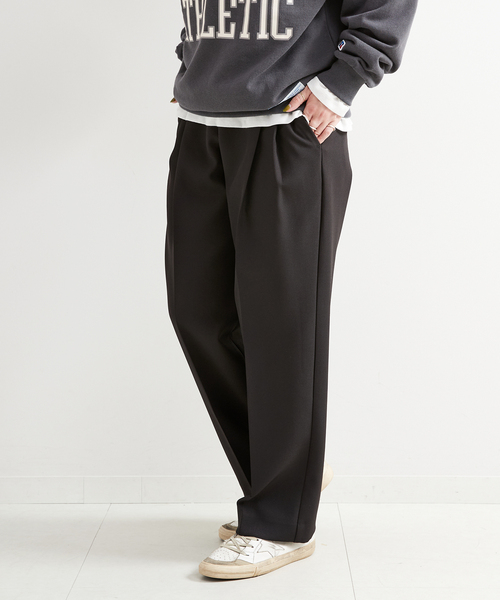 B.C STOCK（ベーセーストック）の「クリアクロスバックゴムタックトラウザー（スラックス・レディース・ブラック/ブラウン・FREE）」の10枚目の写真