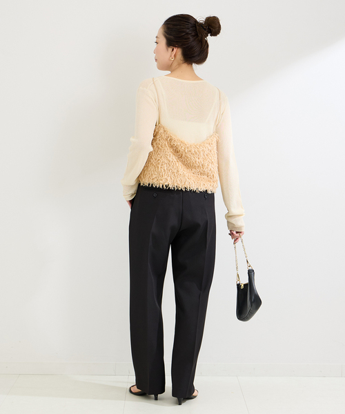 B.C STOCK（ベーセーストック）の「クリアクロスバックゴムタックトラウザー（スラックス・レディース・ブラック/ブラウン・FREE）」の16枚目の写真