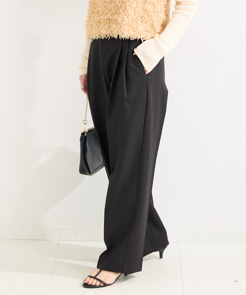 B.C STOCK（ベーセーストック）の「クリアクロスバックゴムタックトラウザー（スラックス・レディース・ブラック/ブラウン・FREE）」の19枚目の写真