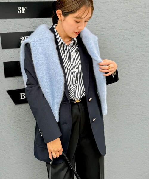 NOLLEY’S Sophi（ノーリーズソフィ）の「ウォッシャブルトロオーバージャケット（テーラードジャケット・レディース・ベージュ/ネイビー・38/36/34）」の5枚目の写真