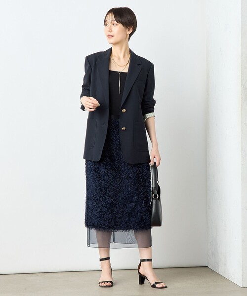 NOLLEY’S Sophi（ノーリーズソフィ）の「ウォッシャブルトロオーバージャケット（テーラードジャケット・レディース・ベージュ/ネイビー・38/36/34）」の7枚目の写真