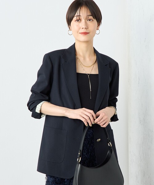 NOLLEY’S Sophi（ノーリーズソフィ）の「ウォッシャブルトロオーバージャケット（テーラードジャケット・レディース・ベージュ/ネイビー・38/36/34）」の14枚目の写真