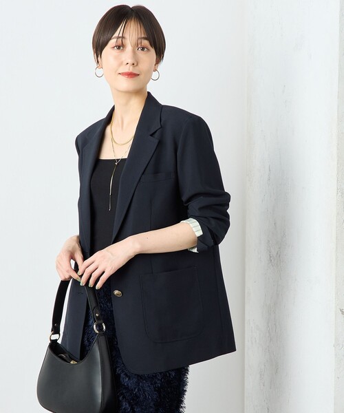 NOLLEY’S Sophi（ノーリーズソフィ）の「ウォッシャブルトロオーバージャケット（テーラードジャケット・レディース・ベージュ/ネイビー・38/36/34）」の15枚目の写真